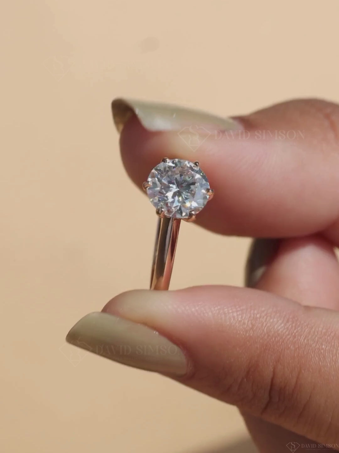 1.50CT-2.50CT Round Cut Moissanite Diamond Solitaire Engagement Ring