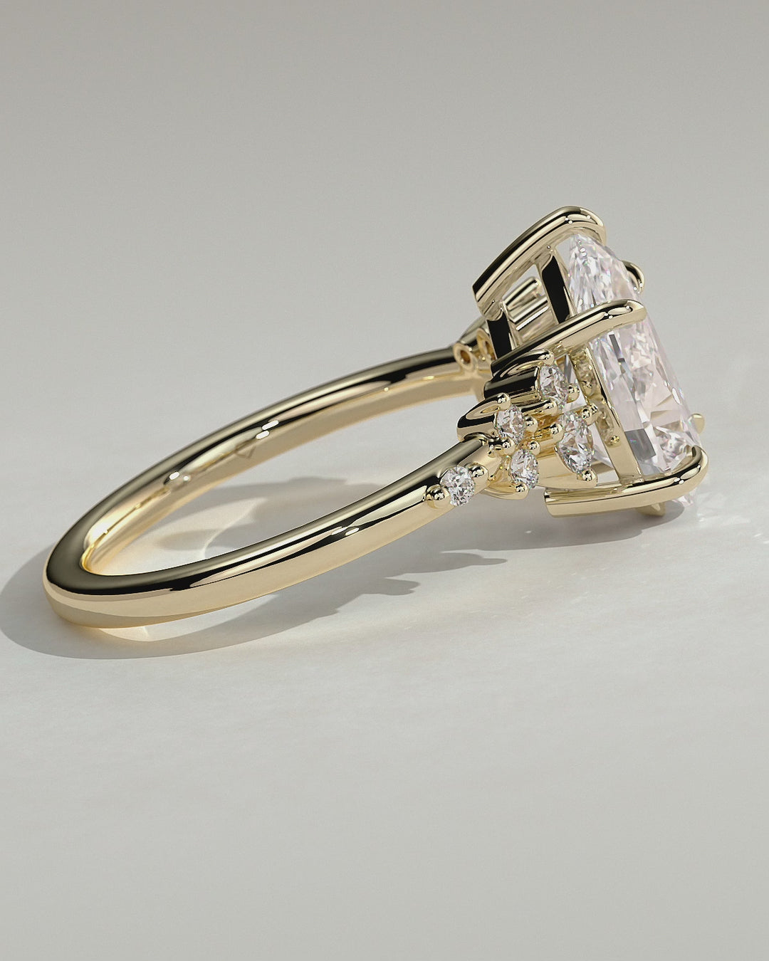 2.0CT to 3.0CT Pear Lab Grown Diamond Cluster Accent Engagement Ring