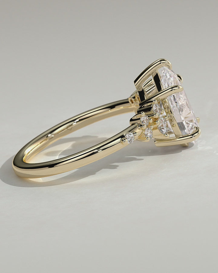 2.0CT to 3.0CT Pear Lab Grown Diamond Cluster Accent Engagement Ring