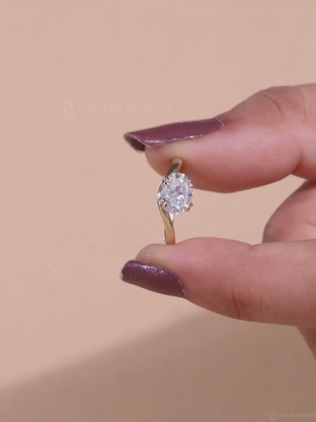 1.50CT-2.50CT East West Oval Cut Moissanite Diamond Wave Engagement Ring