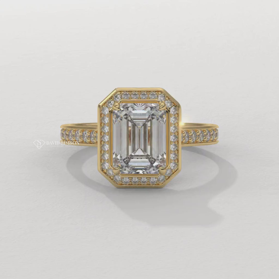 Emerald unique engagement ring