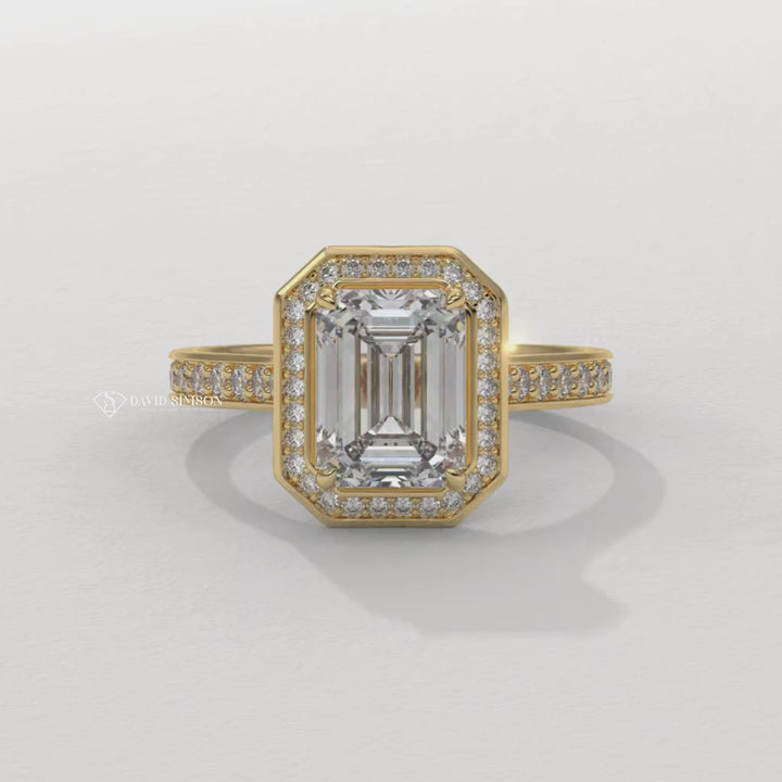 Emerald unique engagement ring