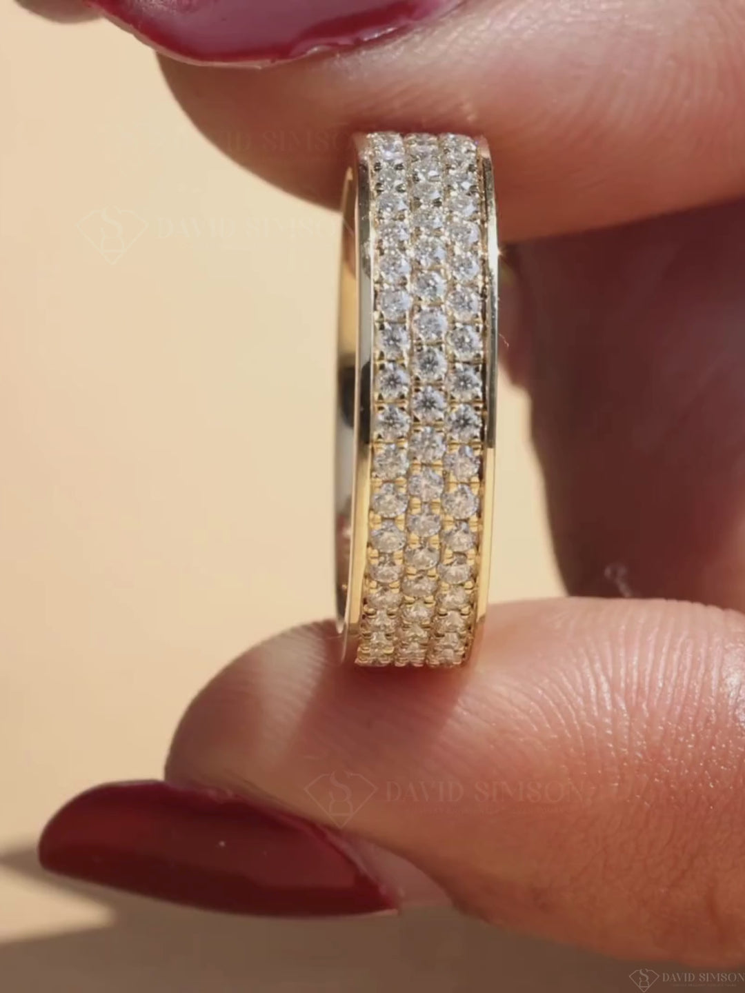 5mm Round Cut Moissanite Men's Diamond Wedding Band