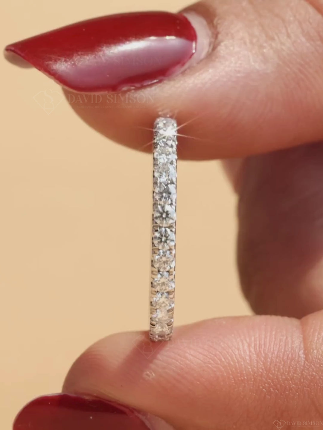 Round Cut Diamond Half Eternity Wedding Stacking Band