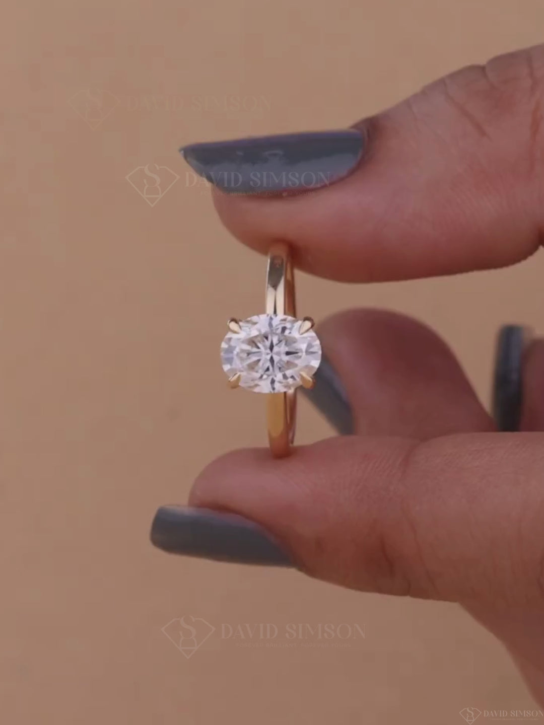 2.0CT-3.0CT Oval Cut Moissanite Diamond Hidden Halo Engagement Ring