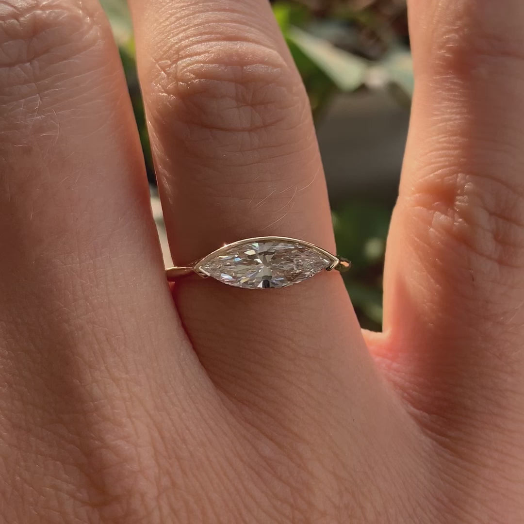 1.0ct-2.0ct Marquise Moissanite Diamond Engagement Bridal Engagement Rings