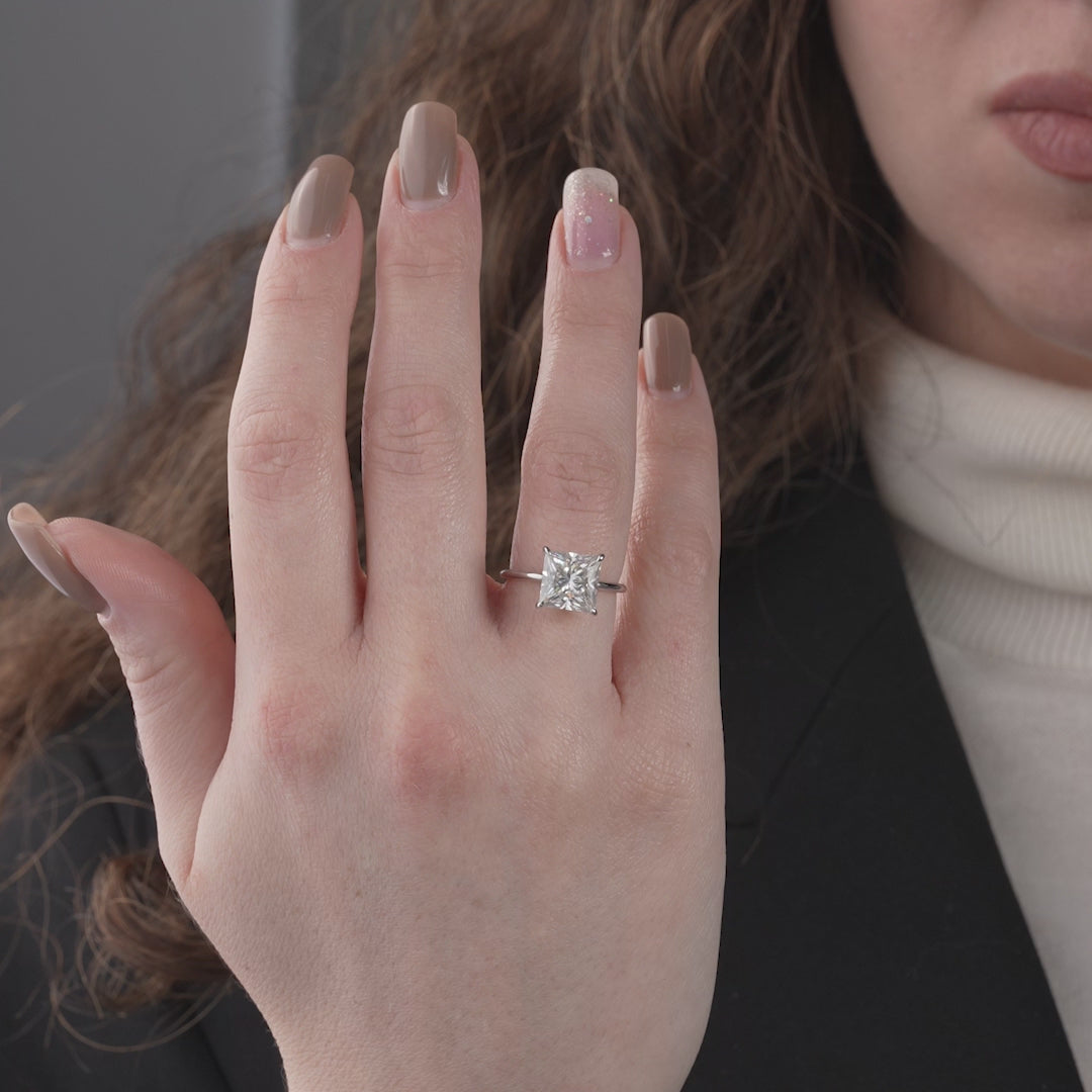 1.0ct Princess Cut Diamond 14K White Gold Engagement Ring