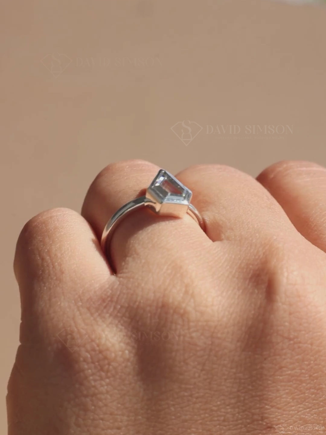 2.0CT-3.0CT Portrait Cut Moissanite Black Diamond Engagement Ring