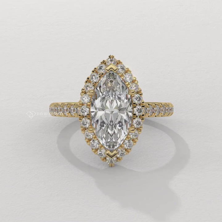 Marquise pave engagement ring