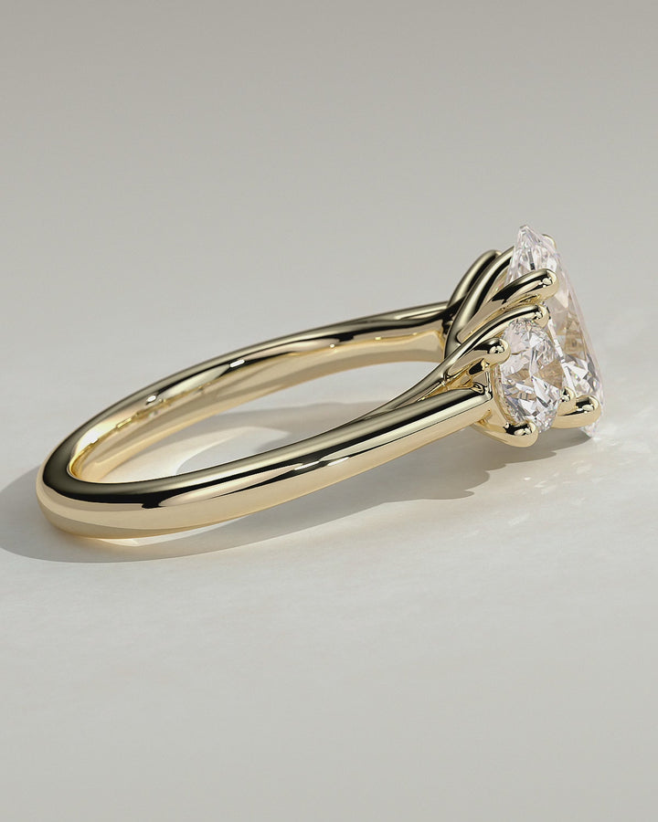 2.0CT-3.0CT Oval Lab Grown Diamond Three Stone Engagement Ring