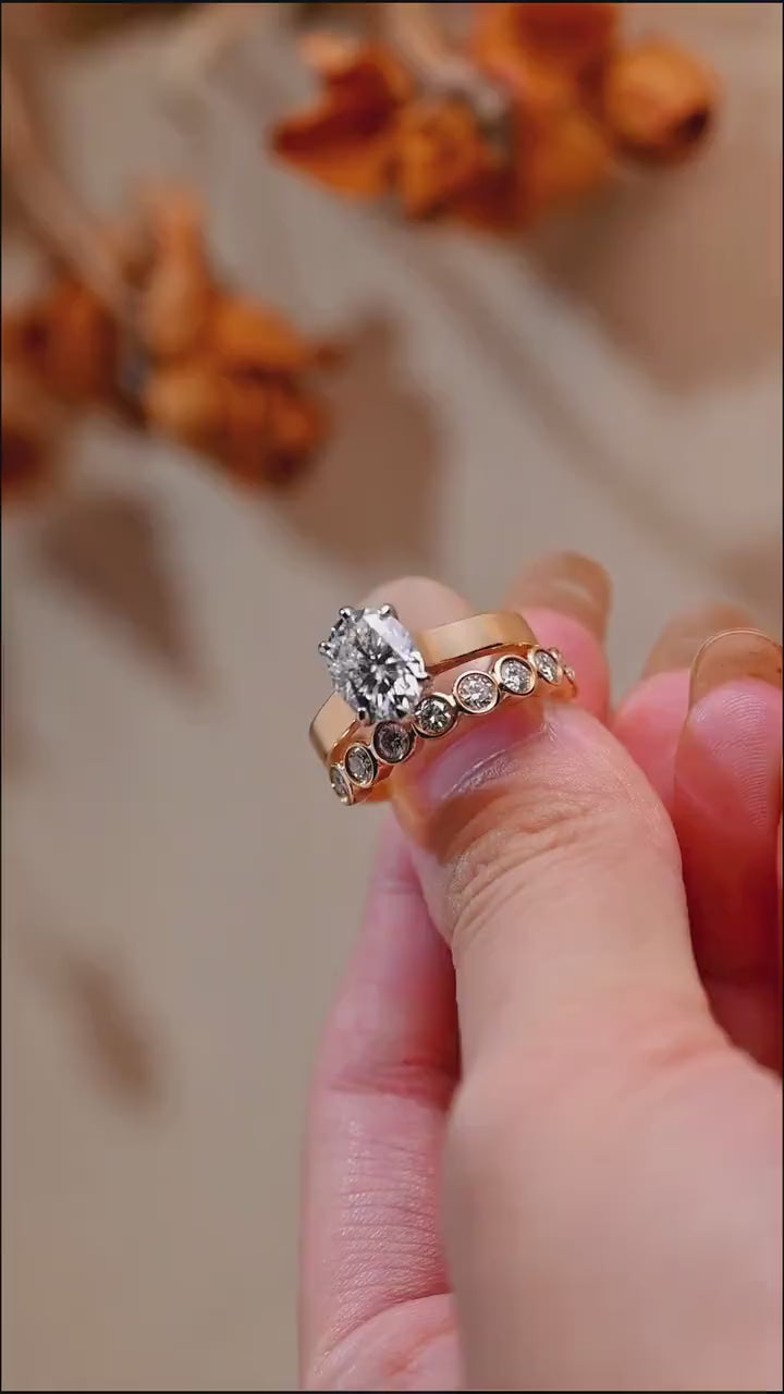 1.50ct-2.50ct Oval Moissanite Diamond Engagement Rings
