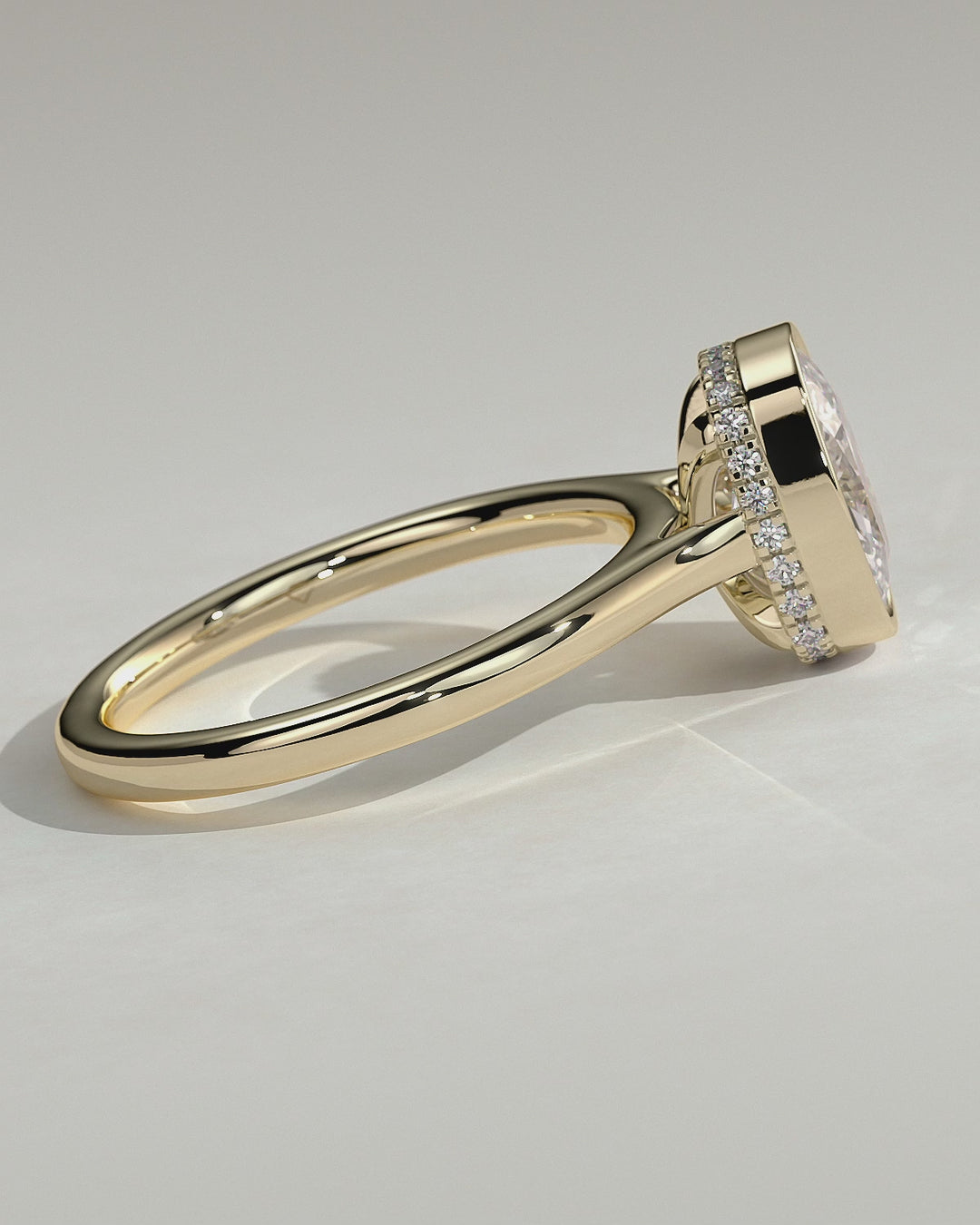 2.0CT to 3.0CT Elongated Cushion Lab Grown Diamond Bezel Set Solitaire Engagement Ring