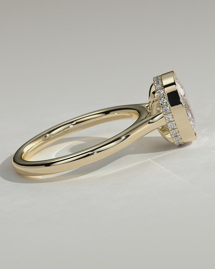 2.0CT to 3.0CT Elongated Cushion Lab Grown Diamond Bezel Set Solitaire Engagement Ring