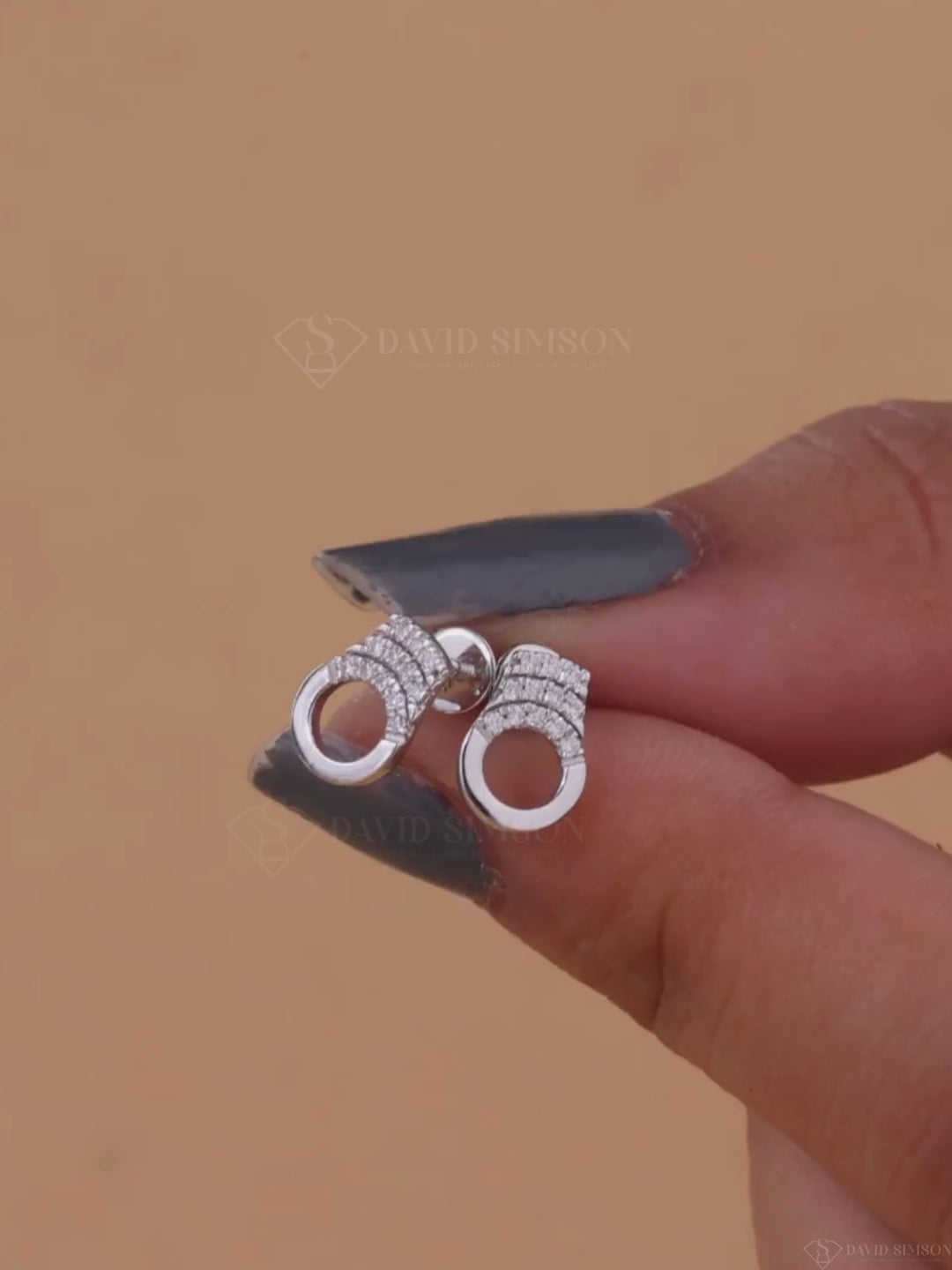 Round Cut Moissanite Diamond handcuffs Earrings for Women