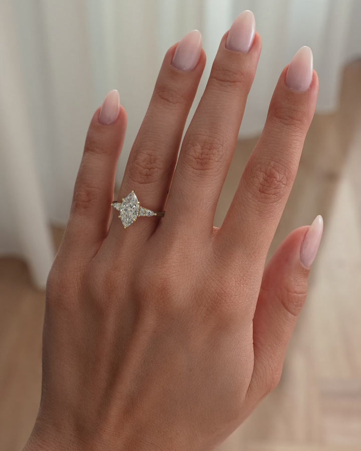 2.0CT to 3.0CT Marquise Lab Grown Diamond Seven Stone Engagement Ring