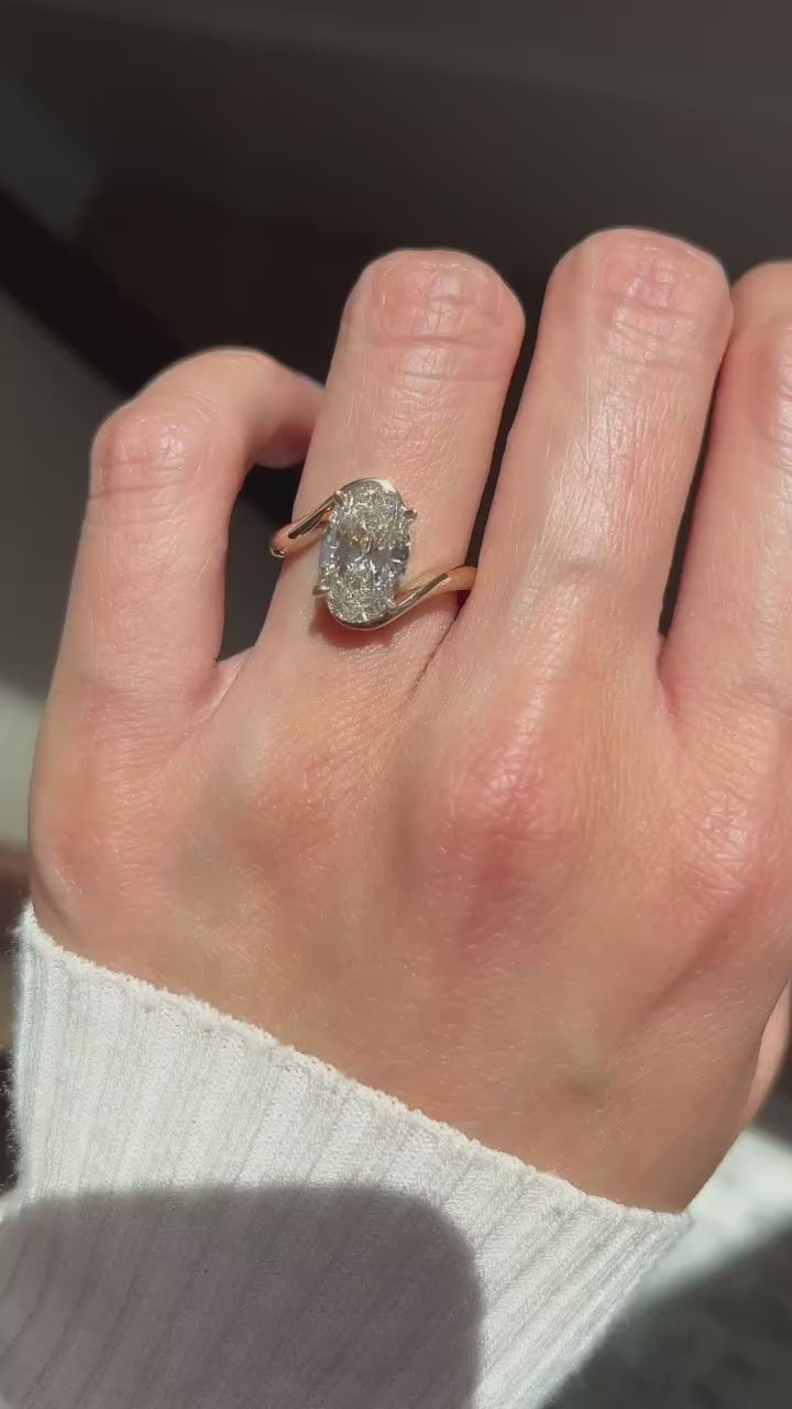 1.50ct-2.50ct Oval Moissanite Diamond Engagement Statement Engagement Rings