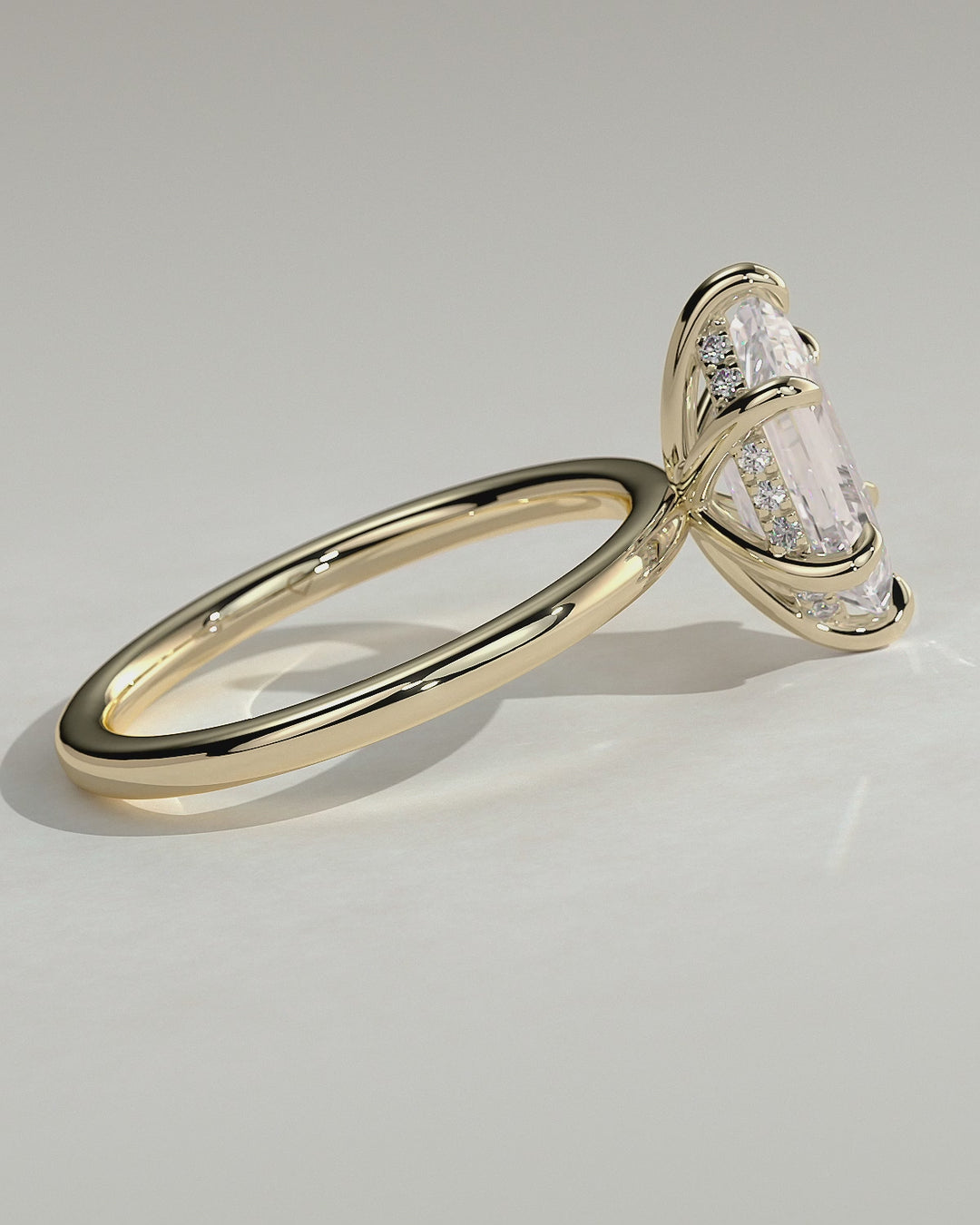 2.0CT to 3.0CT Elongated Hexagon Step Cut Lab Grown Diamond Solitaire Engagement Ring