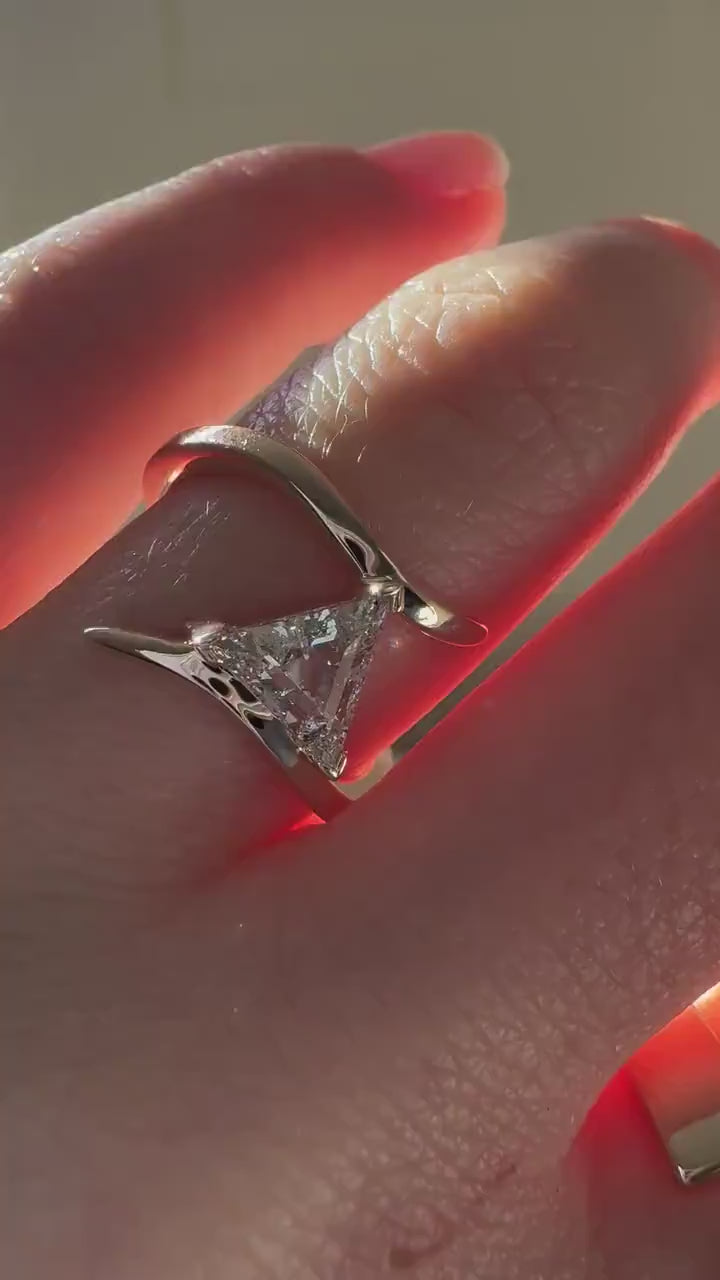 Triangle Cut Diamond Engagement Ring for Her