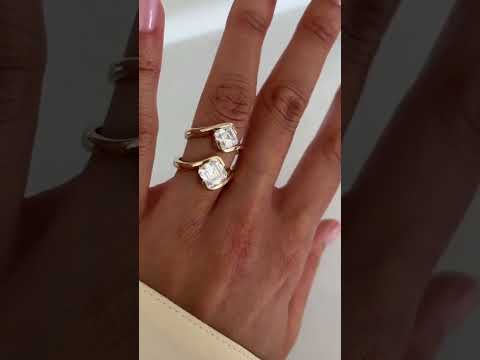 1.0CT-2.0CT Asscher Cut Moissanite Antique Engagement Ring