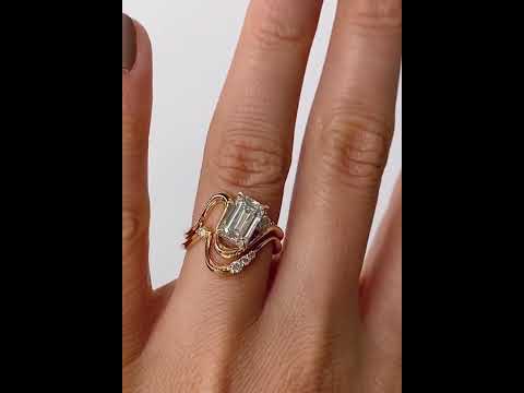 1.50CT-2.50CT Emerald Cut Moissanite Diamond Antique Engagement Ring