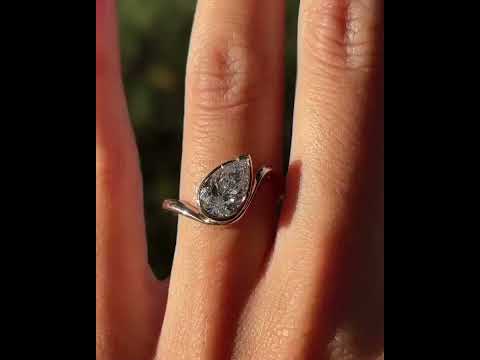 1.50CT-2.50CT Pear Cut Diamond Unique Wave Engagement Ring