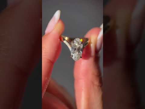 1.50CT-2.50CT Elongated Oval Cut Moissanite Pave Diamond Eve Engagement Ring