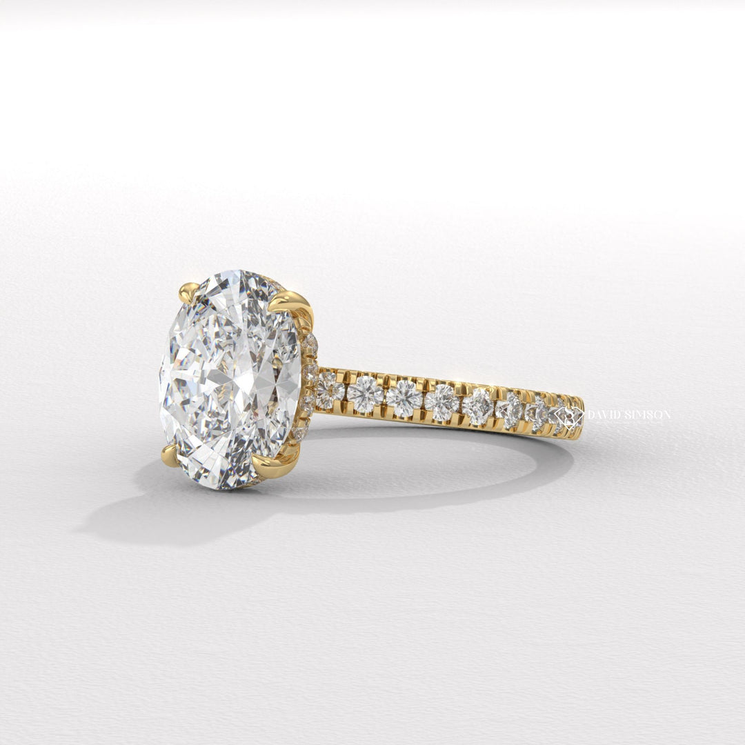 Emerald cut pave engagement rings, 1 carat pave diamond ring price, Pave moissanite rings, Custom pave diamond rings, Heart shape pave rings, Best pave rings for proposals.
