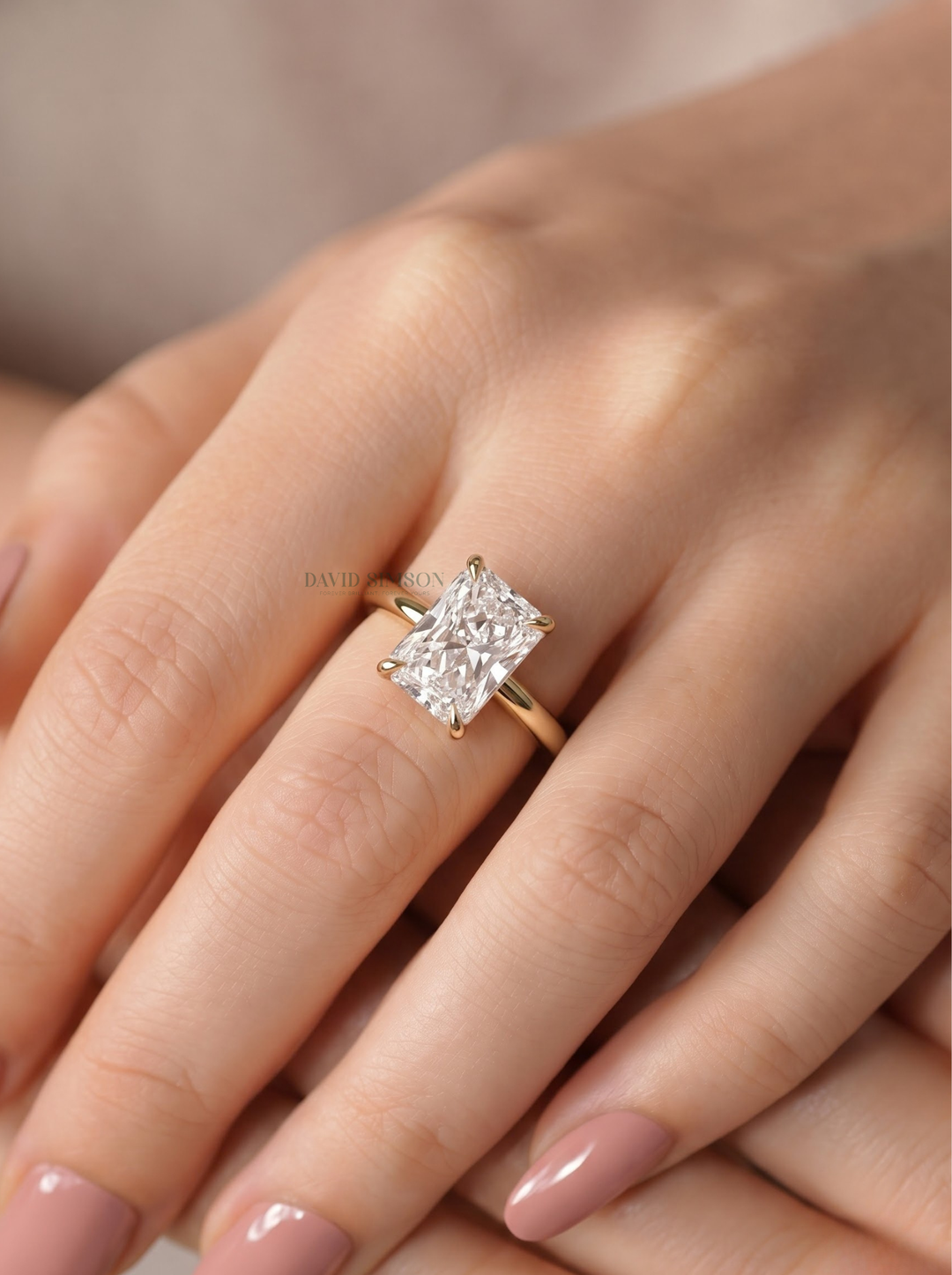 2.0CT-3.0CT Radiant Lab Grown Diamond Solitaire Engagement Ring