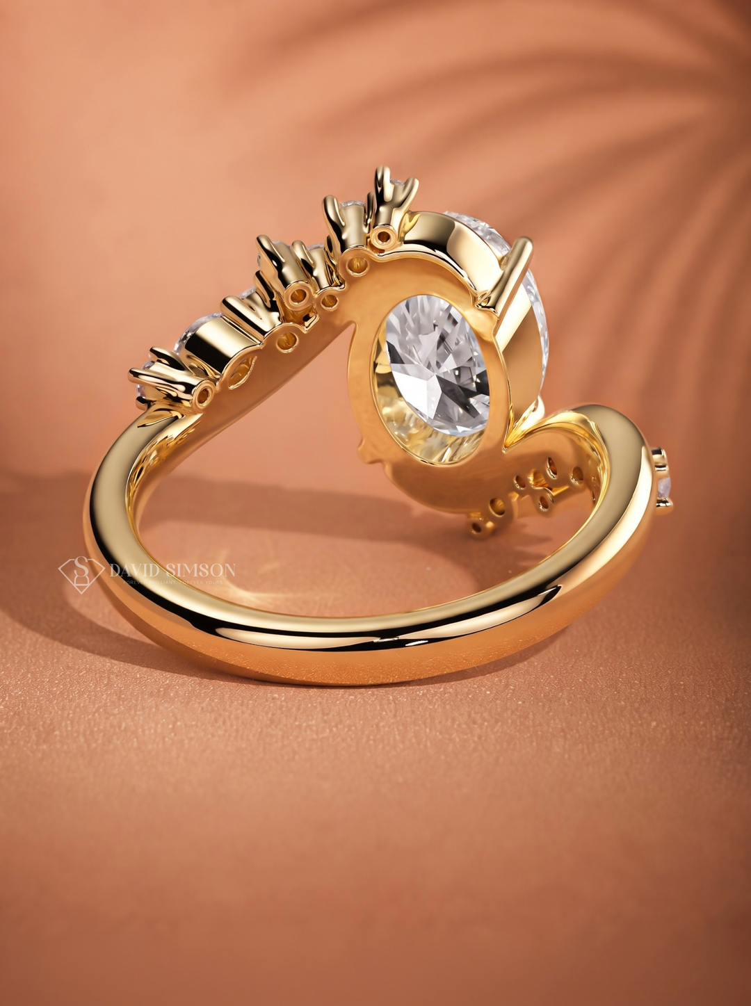 2.0CT to 3.0CT Oval Lab Grown Diamond Bypass Floral Engagement Ring