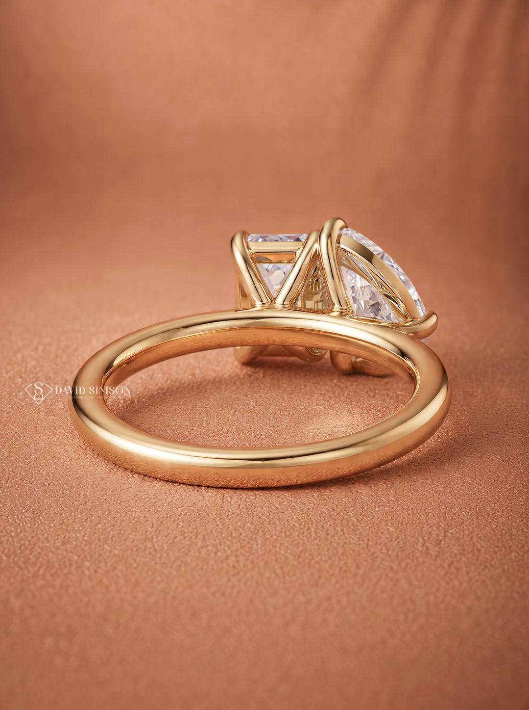 Pear &amp; Emerald Cut Lab Grown Diamond Toi Et Moi Engagement Ring