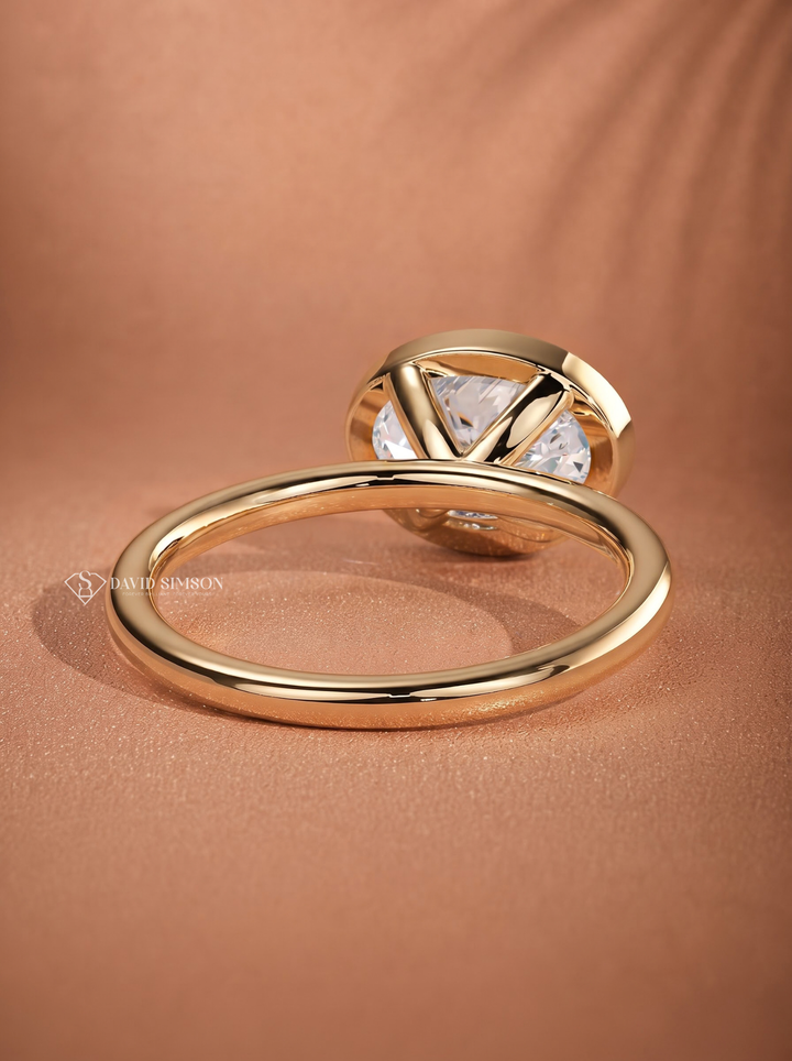 2.0CT to 3.0CT East West Oval Lab Grown Diamond Bezel Engagement Ring