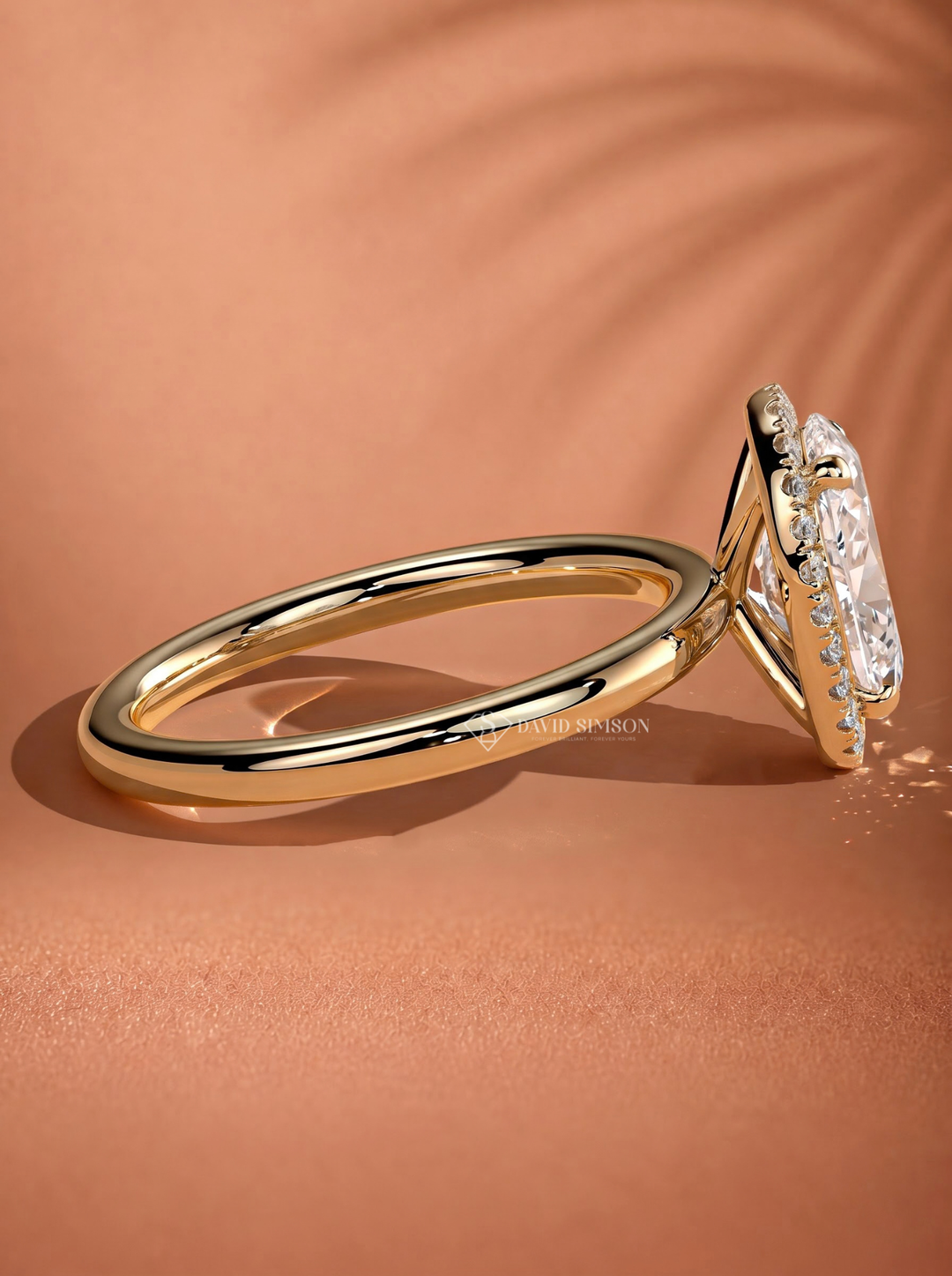 2.0CT-3.0CT Oval Lab Grown Diamond Halo Solitaire Engagement Ring