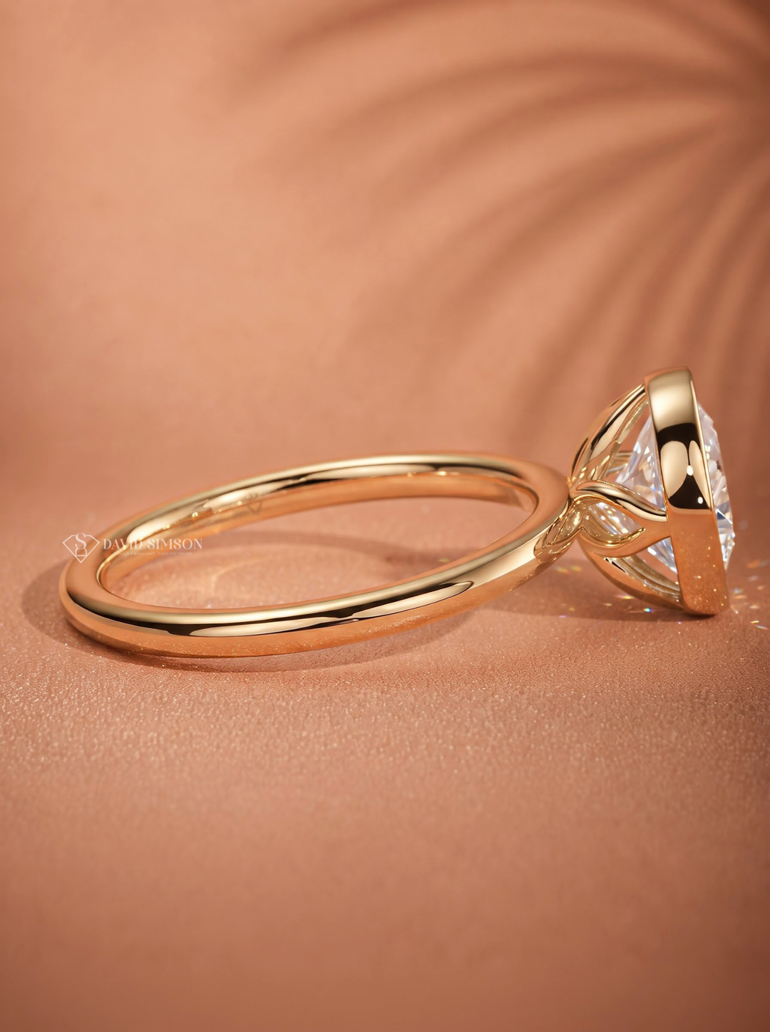 2.0CT-3.0CT Round Lab Grown Diamond Bezel Engagement Ring