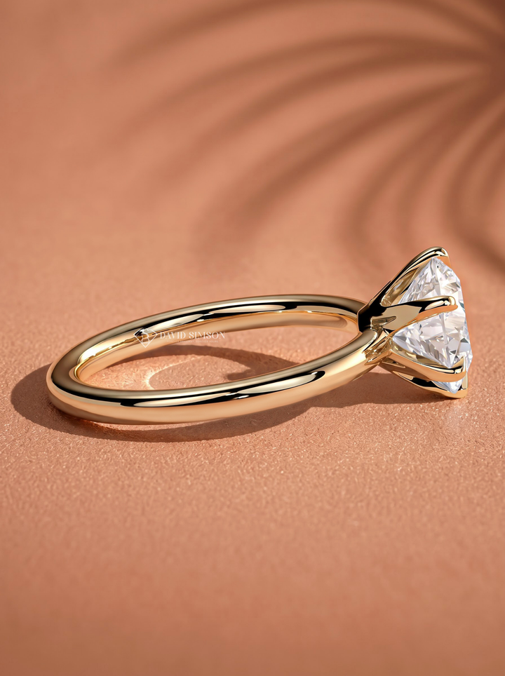 2.0CT to 3.0CT Round Lab Grown Diamond Six Prong Solitaire Engagement Ring