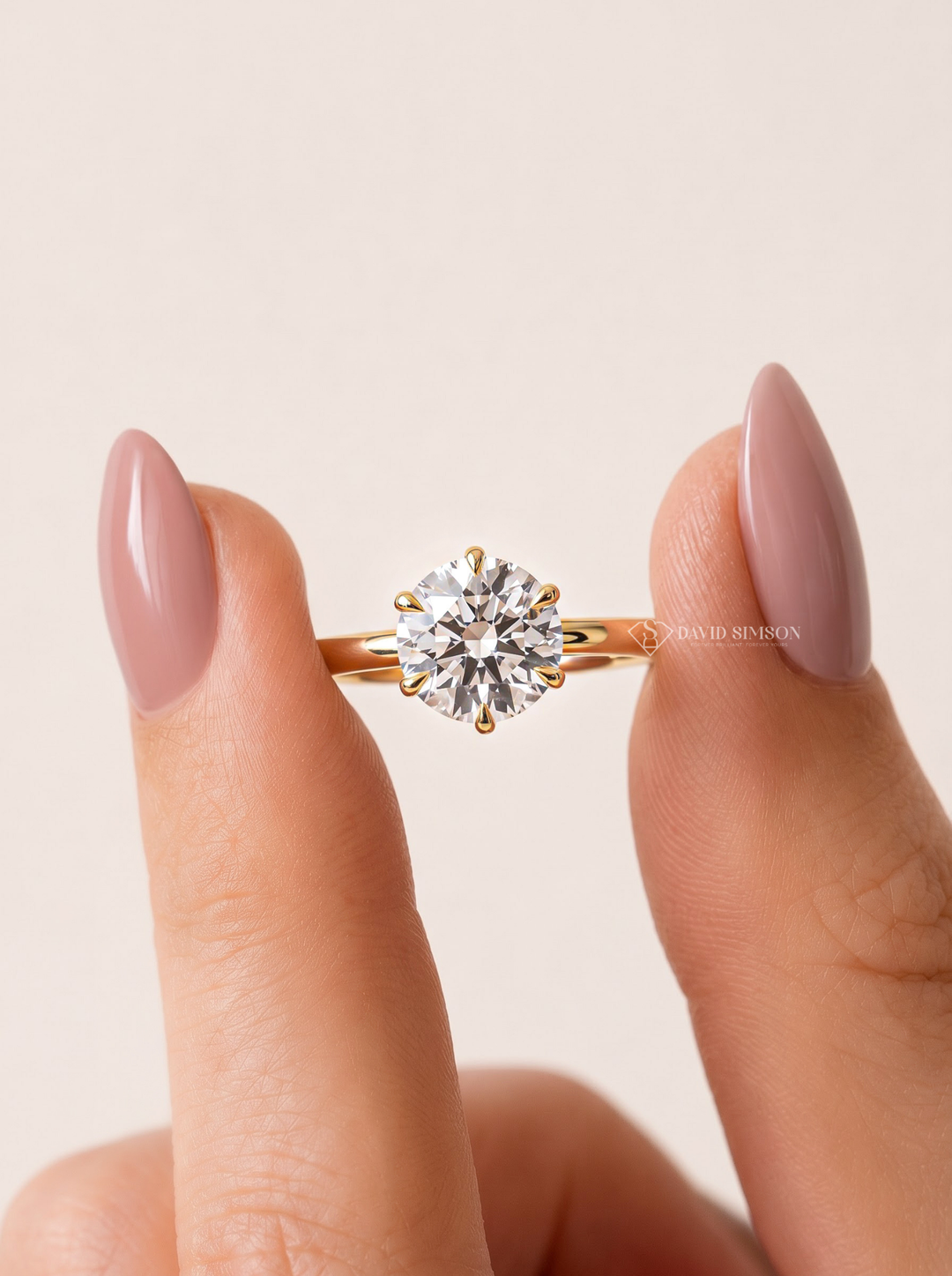 2.0CT to 3.0CT Round Lab Grown Diamond Six Prong Solitaire Engagement Ring