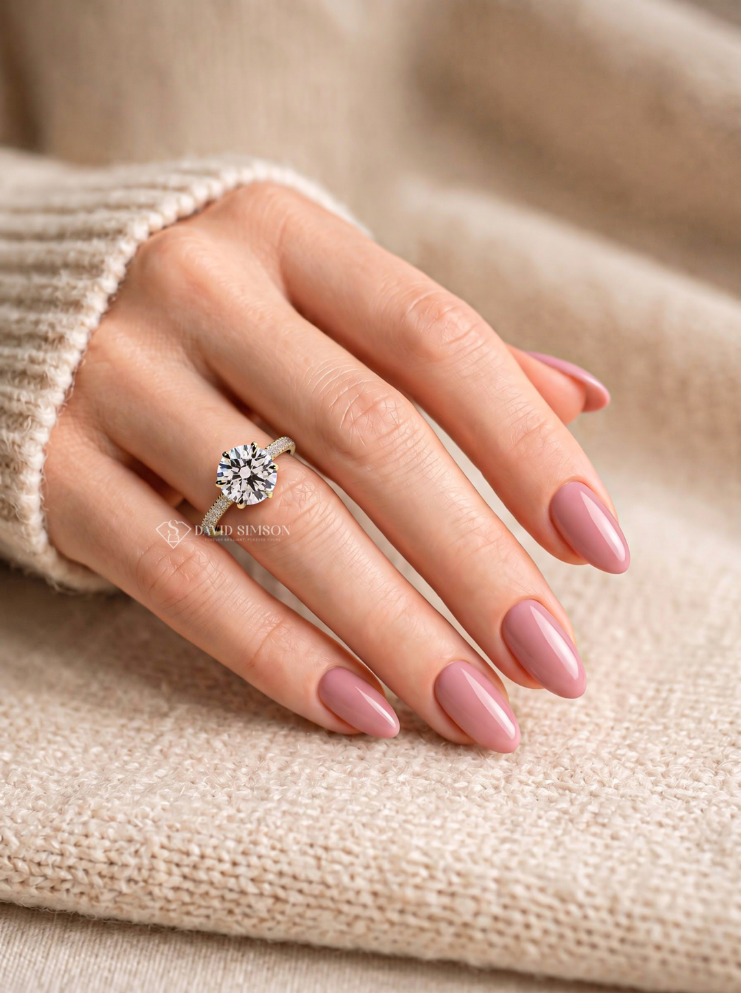 2.0CT to 3.0CT Round Lab Grown Diamond Pave Solitaire Engagement Ring