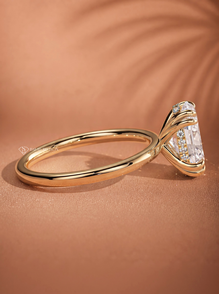 2.0CT to 3.0CT Oval Lab Grown Diamond Double Prong Solitaire Engagement Ring