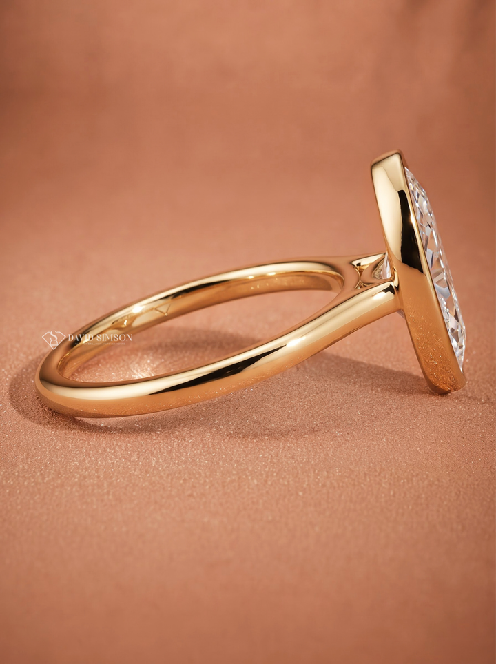 2.0CT-3.0CT Marquise Lab Grown Diamond Bezel Engagement Ring