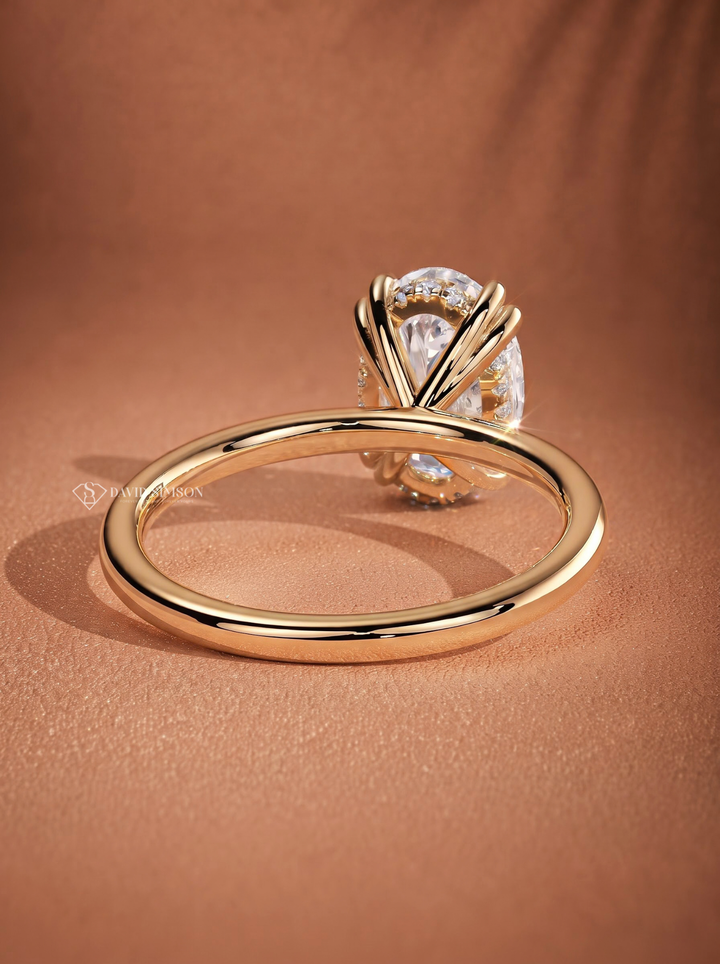 2.0CT to 3.0CT Oval Lab Grown Diamond Double Prong Solitaire Engagement Ring