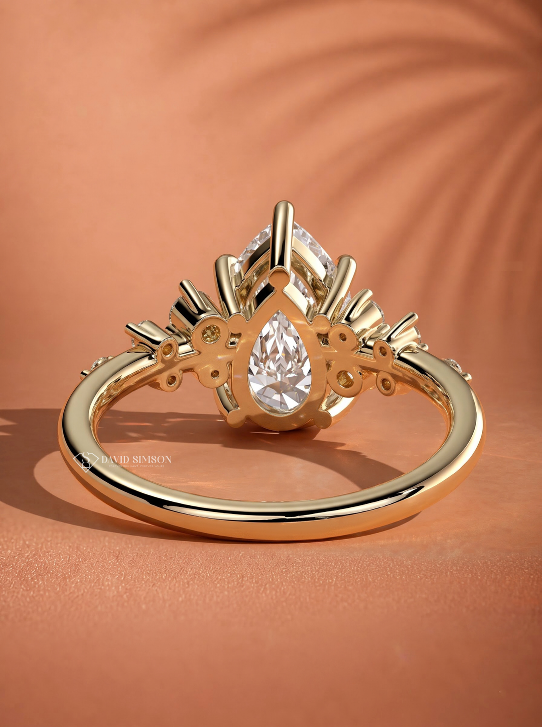 2.0CT to 3.0CT Pear Lab Grown Diamond Cluster Accent Engagement Ring