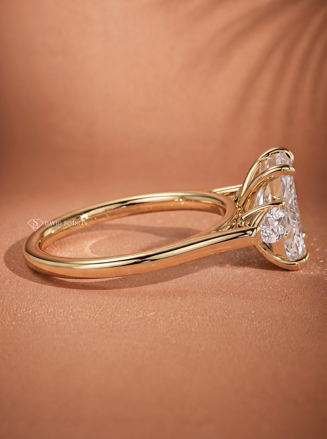 2.0CT–3.0CT Radiant Cut Three Stone Lab Grown Diamond Engagement Ring