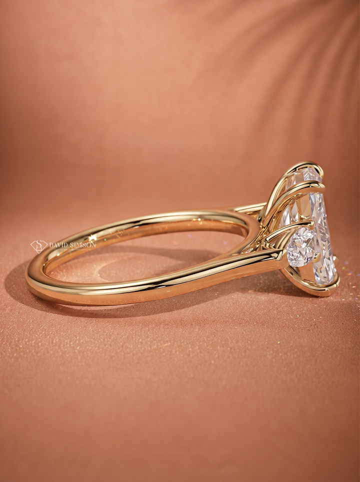 2.0CT–3.0CT Radiant Cut Three Stone Lab Grown Diamond Engagement Ring