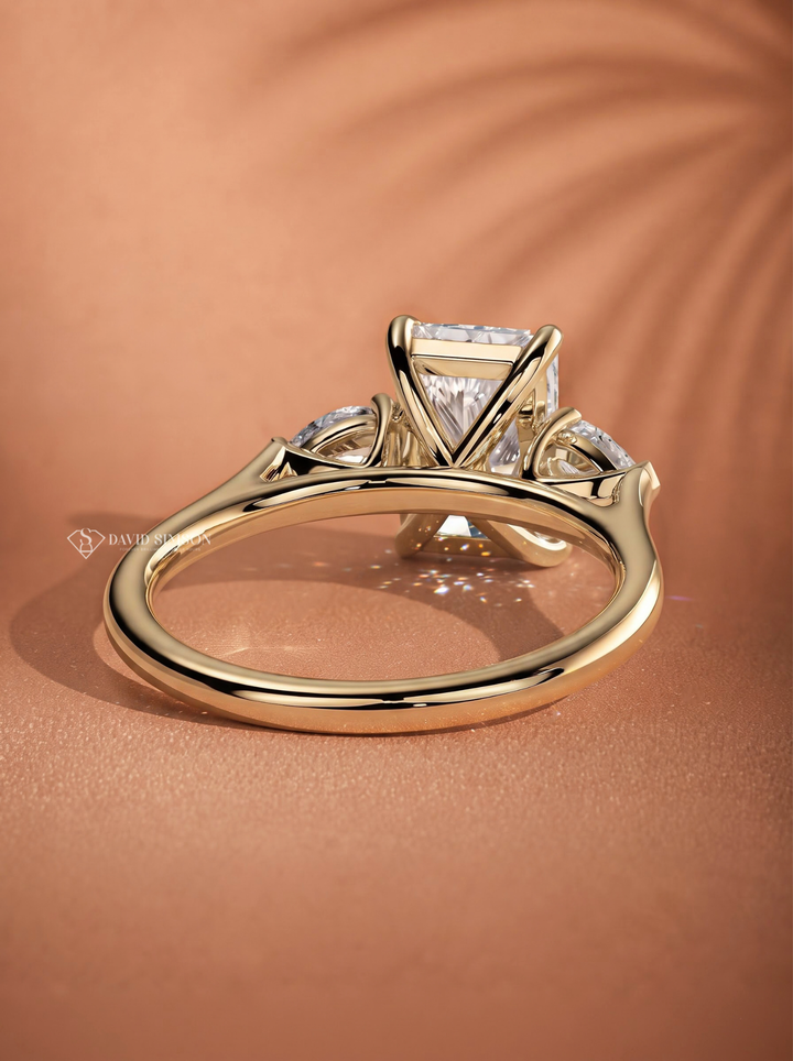 2.0CT–3.0CT Radiant Cut Three Stone Lab Grown Diamond Engagement Ring