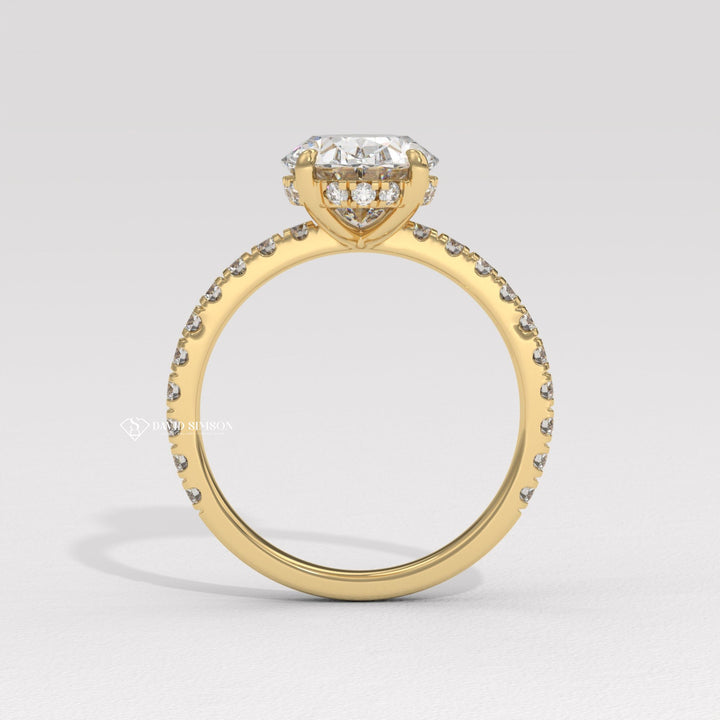 How to choose a pave ring, Pave rings for men, Princess cut pave engagement ring, Hidden halo pave engagement rings, Pave ring price guide, Vintage pave diamond rings,