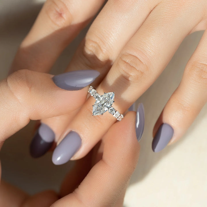 Selena Gomez Inspired Marquise Diamond Engagement Ring