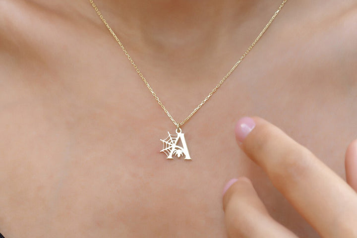 Personalized Initial Pendant Halloween Gift For Woman