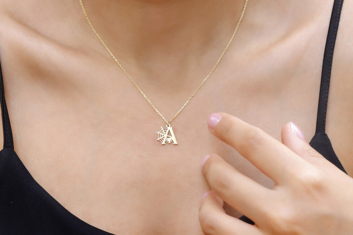 Personalized Initial Pendant Halloween Gift For Woman