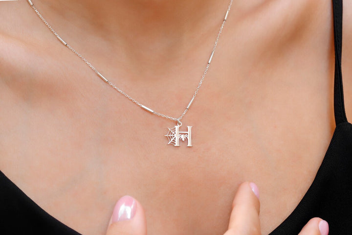 Personalized Initial Pendant Halloween Gift For Woman