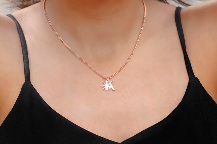 Personalized Initial Pendant Halloween Gift For Woman