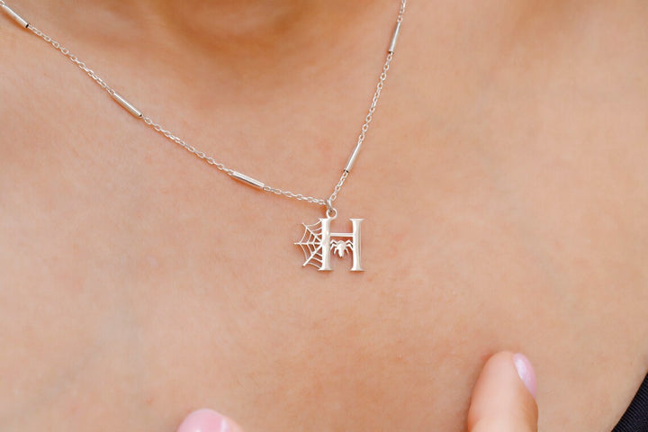 Personalized Initial Pendant Halloween Gift For Woman